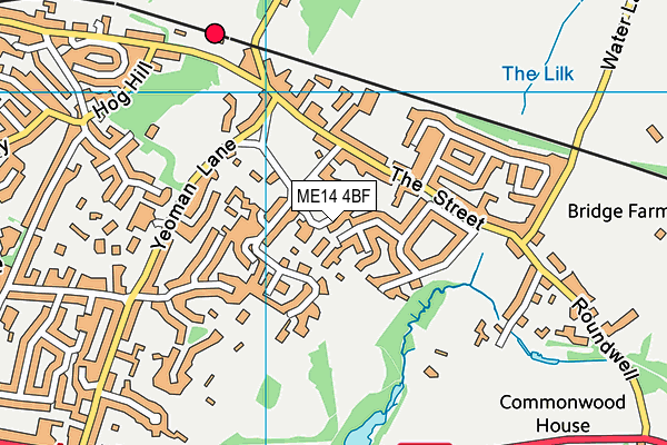 ME14 4BF map - OS VectorMap District (Ordnance Survey)