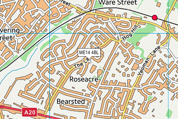 Roseacre Junior School map (ME14 4BL) - OS VectorMap District (Ordnance Survey)