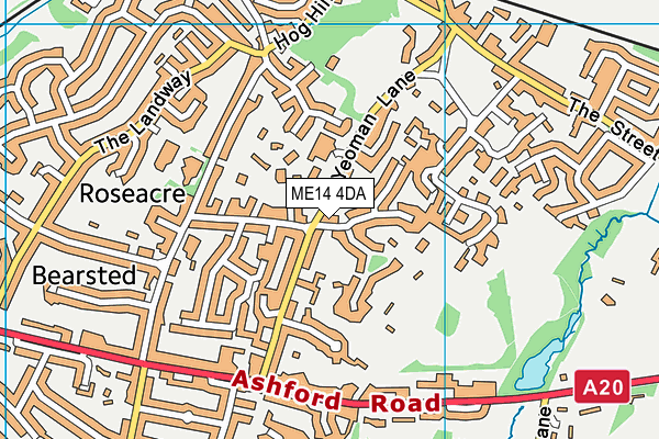 ME14 4DA map - OS VectorMap District (Ordnance Survey)