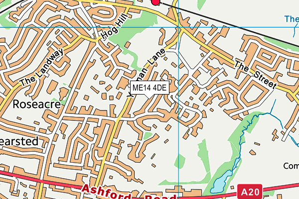 ME14 4DE map - OS VectorMap District (Ordnance Survey)
