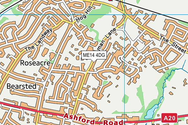 ME14 4DG map - OS VectorMap District (Ordnance Survey)