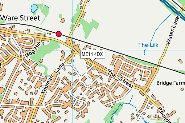 ME14 4DX map - OS VectorMap District (Ordnance Survey)