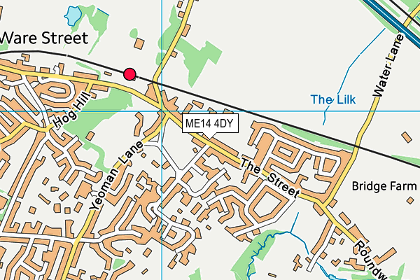 ME14 4DY map - OS VectorMap District (Ordnance Survey)