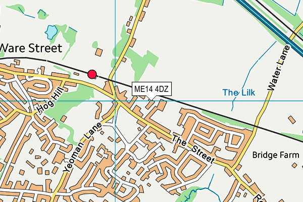 ME14 4DZ map - OS VectorMap District (Ordnance Survey)