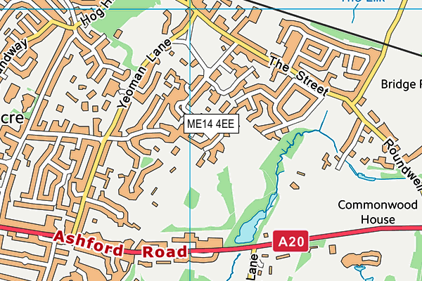 Bearsted Woodlands Trust map (ME14 4EE) - OS VectorMap District (Ordnance Survey)