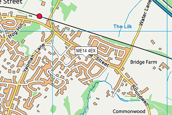 ME14 4EX map - OS VectorMap District (Ordnance Survey)