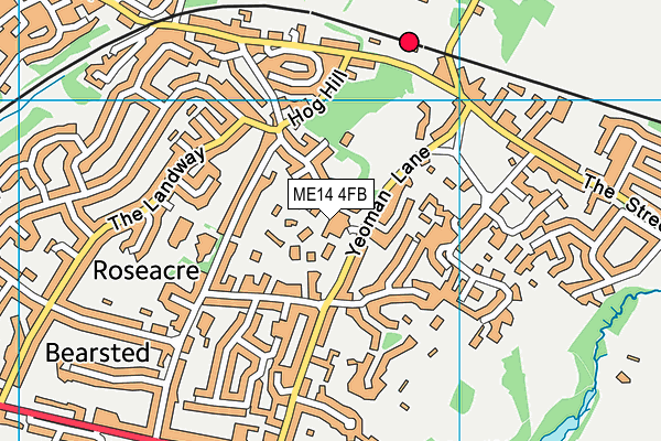 ME14 4FB map - OS VectorMap District (Ordnance Survey)