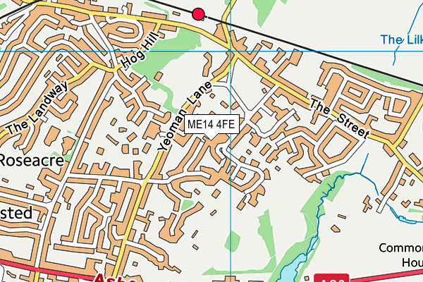 ME14 4FE map - OS VectorMap District (Ordnance Survey)
