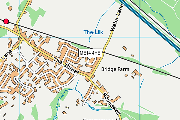 ME14 4HE map - OS VectorMap District (Ordnance Survey)