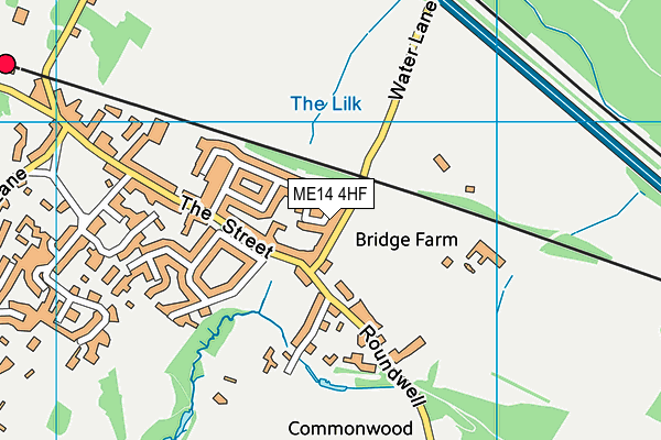 ME14 4HF map - OS VectorMap District (Ordnance Survey)