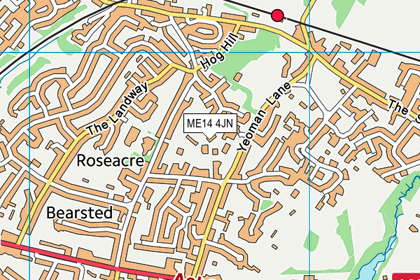 ME14 4JN map - OS VectorMap District (Ordnance Survey)