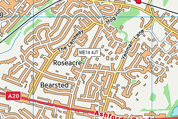 ME14 4JT map - OS VectorMap District (Ordnance Survey)