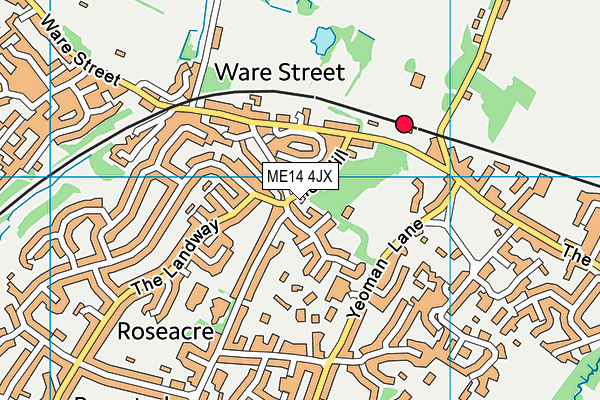 ME14 4JX map - OS VectorMap District (Ordnance Survey)