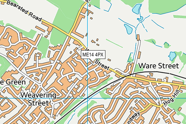 ME14 4PX map - OS VectorMap District (Ordnance Survey)