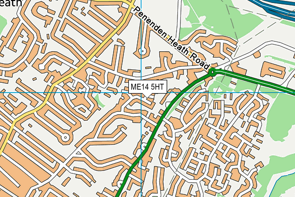 ME14 5HT map - OS VectorMap District (Ordnance Survey)