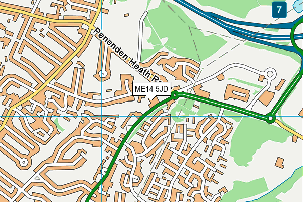 ME14 5JD map - OS VectorMap District (Ordnance Survey)