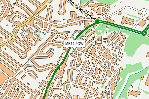 ME14 5QW map - OS VectorMap District (Ordnance Survey)
