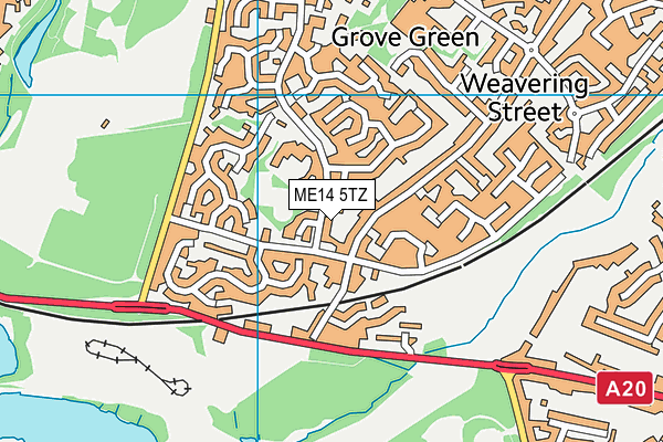 St Johns Ce Primary School map (ME14 5TZ) - OS VectorMap District (Ordnance Survey)