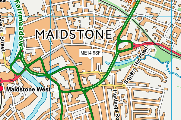 ME14 9SF map - OS VectorMap District (Ordnance Survey)