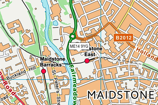 ME14 9YG map - OS VectorMap District (Ordnance Survey)