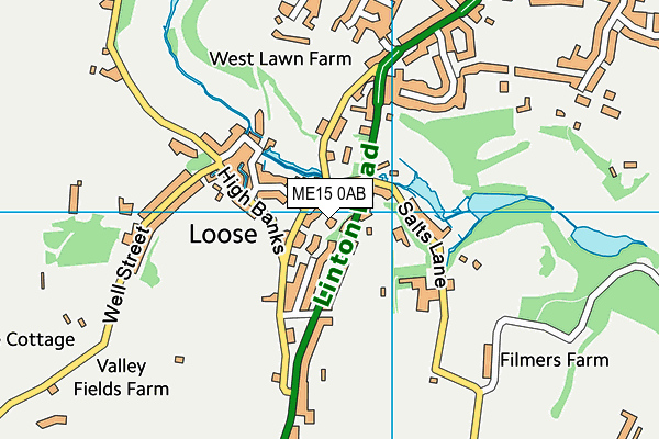 ME15 0AB map - OS VectorMap District (Ordnance Survey)