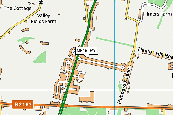 ME15 0AY map - OS VectorMap District (Ordnance Survey)