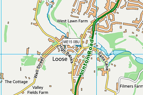 ME15 0BU map - OS VectorMap District (Ordnance Survey)