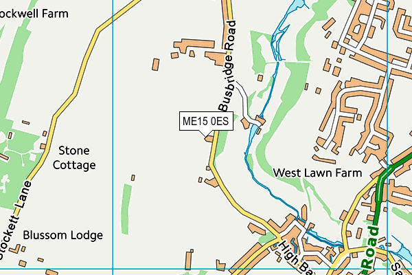 ME15 0ES map - OS VectorMap District (Ordnance Survey)