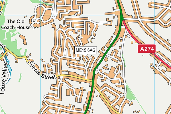 ME15 6AG map - OS VectorMap District (Ordnance Survey)