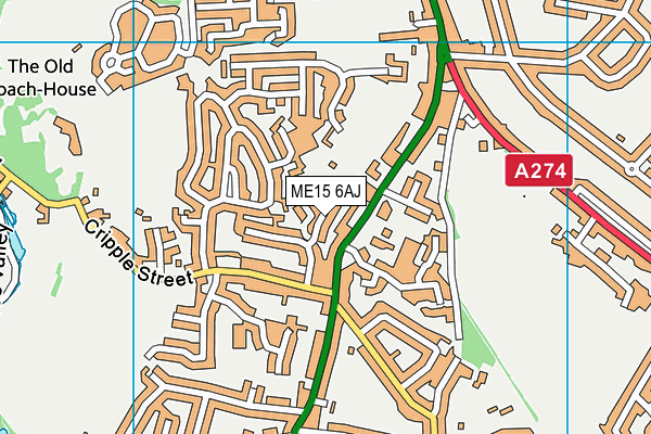 ME15 6AJ map - OS VectorMap District (Ordnance Survey)