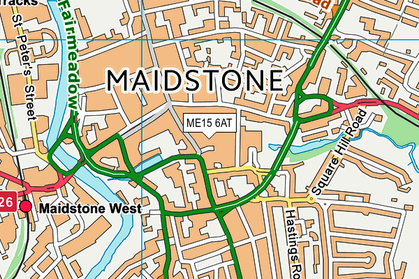 ME15 6AT map - OS VectorMap District (Ordnance Survey)