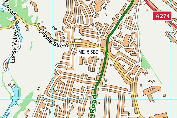 Ymca (Maidstone) (Closed) map (ME15 6BD) - OS VectorMap District (Ordnance Survey)
