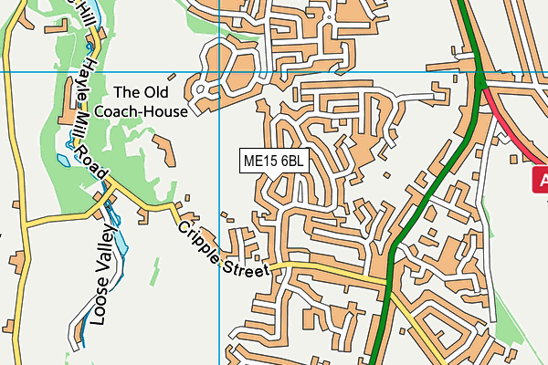ME15 6BL map - OS VectorMap District (Ordnance Survey)