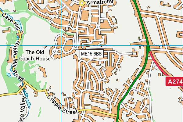 ME15 6BS map - OS VectorMap District (Ordnance Survey)