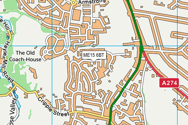 ME15 6BT map - OS VectorMap District (Ordnance Survey)