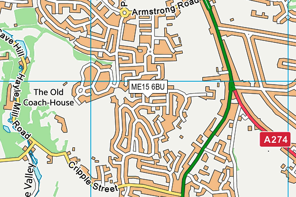 ME15 6BU map - OS VectorMap District (Ordnance Survey)
