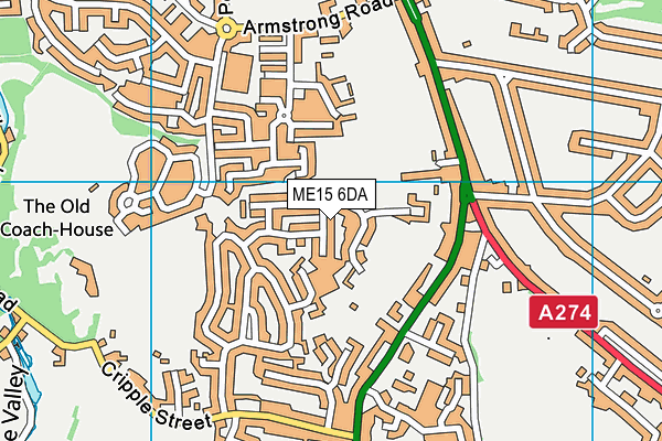 ME15 6DA map - OS VectorMap District (Ordnance Survey)