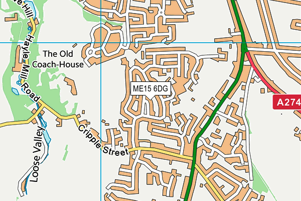 ME15 6DG map - OS VectorMap District (Ordnance Survey)