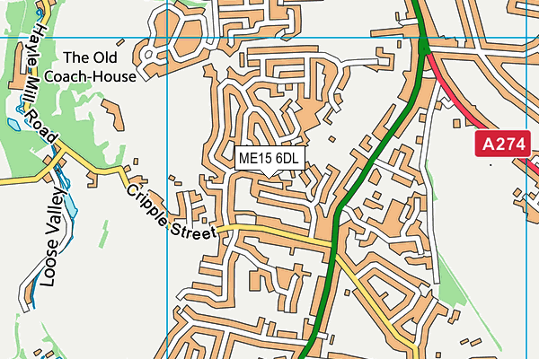 ME15 6DL map - OS VectorMap District (Ordnance Survey)