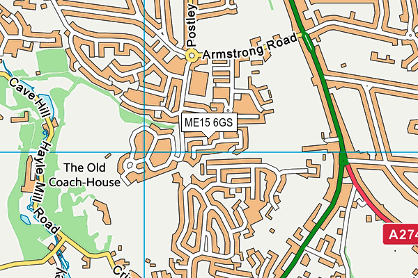ME15 6GS map - OS VectorMap District (Ordnance Survey)