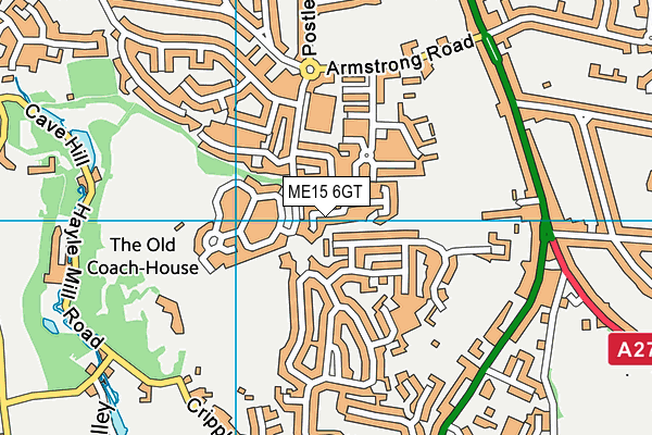 ME15 6GT map - OS VectorMap District (Ordnance Survey)