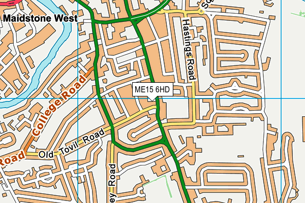 ME15 6HD map - OS VectorMap District (Ordnance Survey)