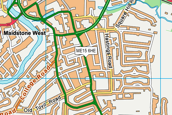 ME15 6HE map - OS VectorMap District (Ordnance Survey)