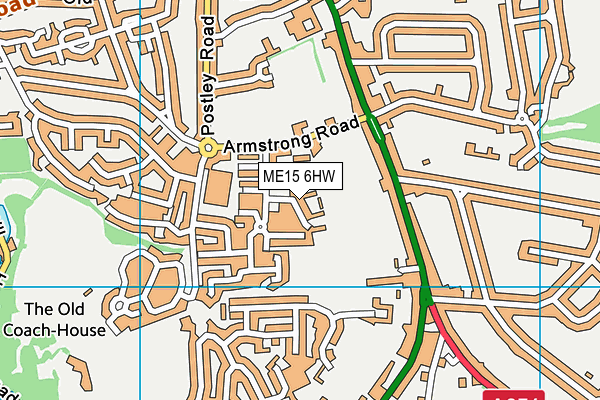 ME15 6HW map - OS VectorMap District (Ordnance Survey)