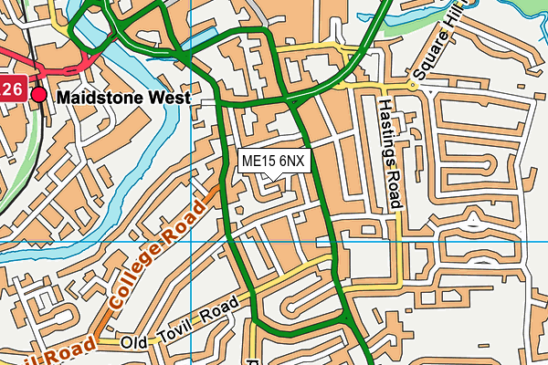 ME15 6NX map - OS VectorMap District (Ordnance Survey)