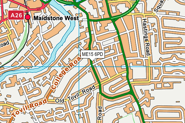 ME15 6PD map - OS VectorMap District (Ordnance Survey)