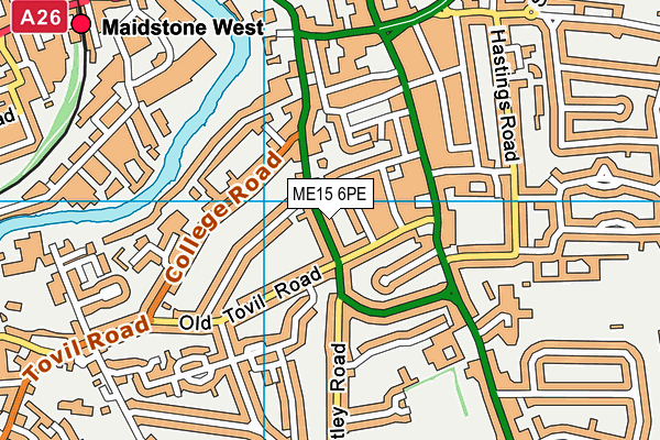 ME15 6PE map - OS VectorMap District (Ordnance Survey)