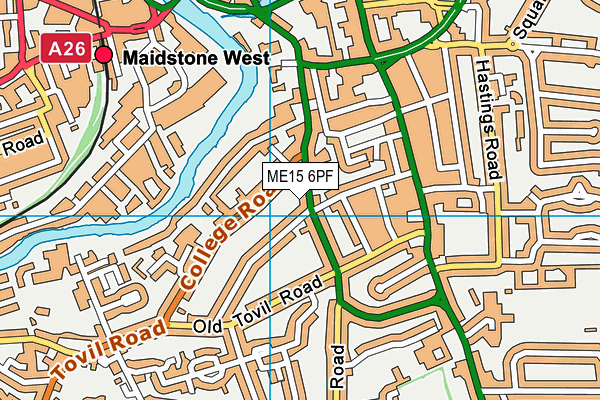 ME15 6PF map - OS VectorMap District (Ordnance Survey)