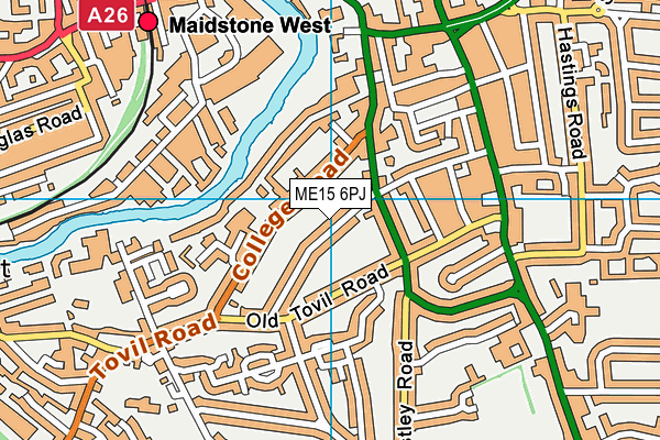 ME15 6PJ map - OS VectorMap District (Ordnance Survey)