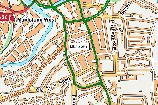 ME15 6PY map - OS VectorMap District (Ordnance Survey)